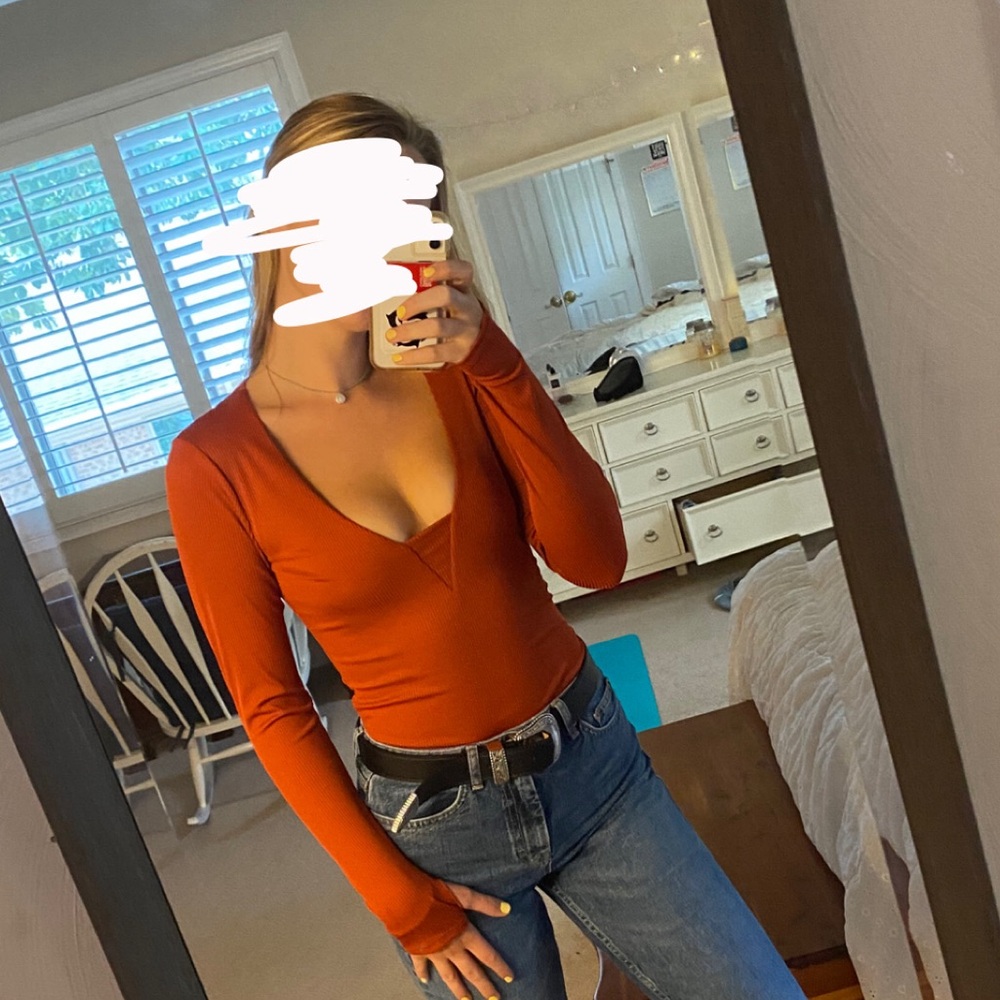 Free People Red Bodysuit